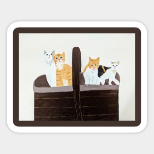 Kittens in a basket Sticker